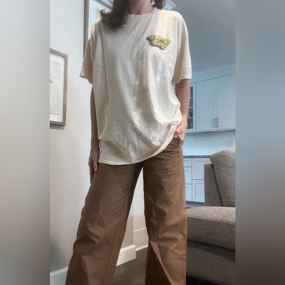 FREE & EASY DON'T TRIP MALIBU DROP SHADOW VANILLA PASTEL T-SHIRT XL - Picture 6 of 7